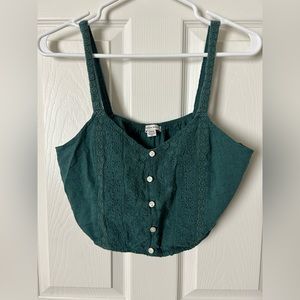 American Eagle green tank cropped top SMALL